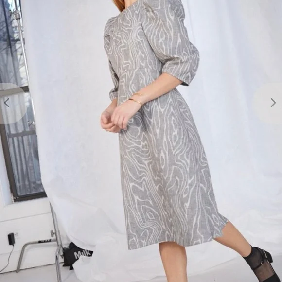 WHIT Glen check wood grey women’s size 2 dress - Picture 3 of 9